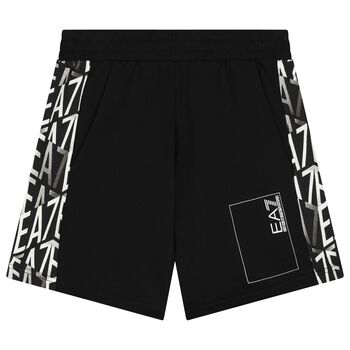 Boys Black Logo Shorts