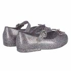 Younger Girls Silver Glitter Jelly Shoes, 1, hi-res