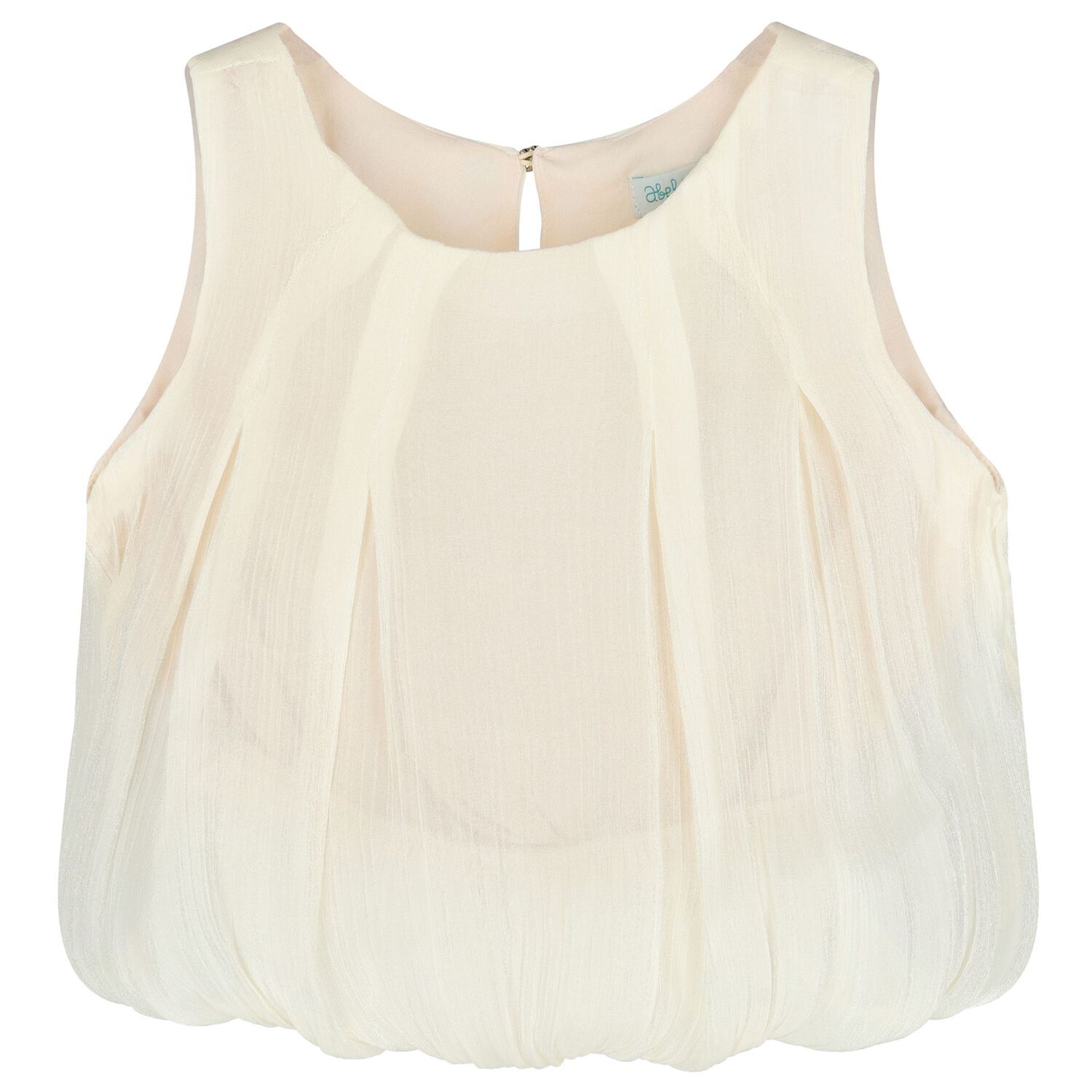 Girls Beige & Gold Chiffon & Sequin Lace Trousers Set, 1, hi-res