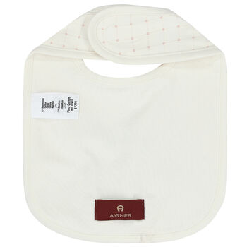 Ivory & Horse Pima Cotton Logo Baby Bib