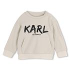 Younger Boys Beige & Black Logo Tracsuit, 1, hi-res