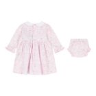  Baby Girls White & Pink Delicate Blooming Bow Dress Set, 1, hi-res