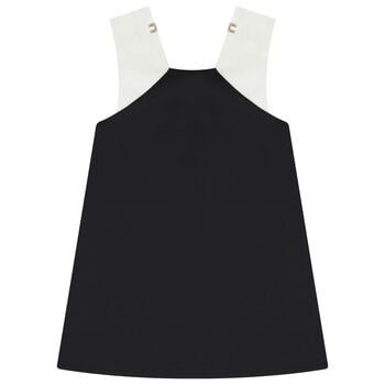 Girls Black & White Bow Dress