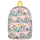Girls Pink Floral & Logo Backpack, 1, hi-res