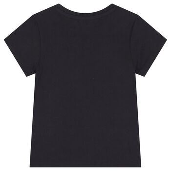 تيشيرت بنات بالشعار باللون الاسود 