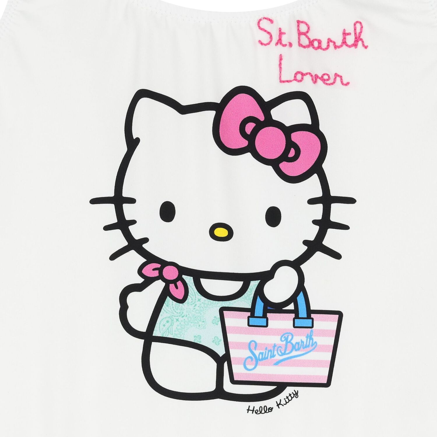 Girls White Hello Kity Swimsuit, 1, hi-res