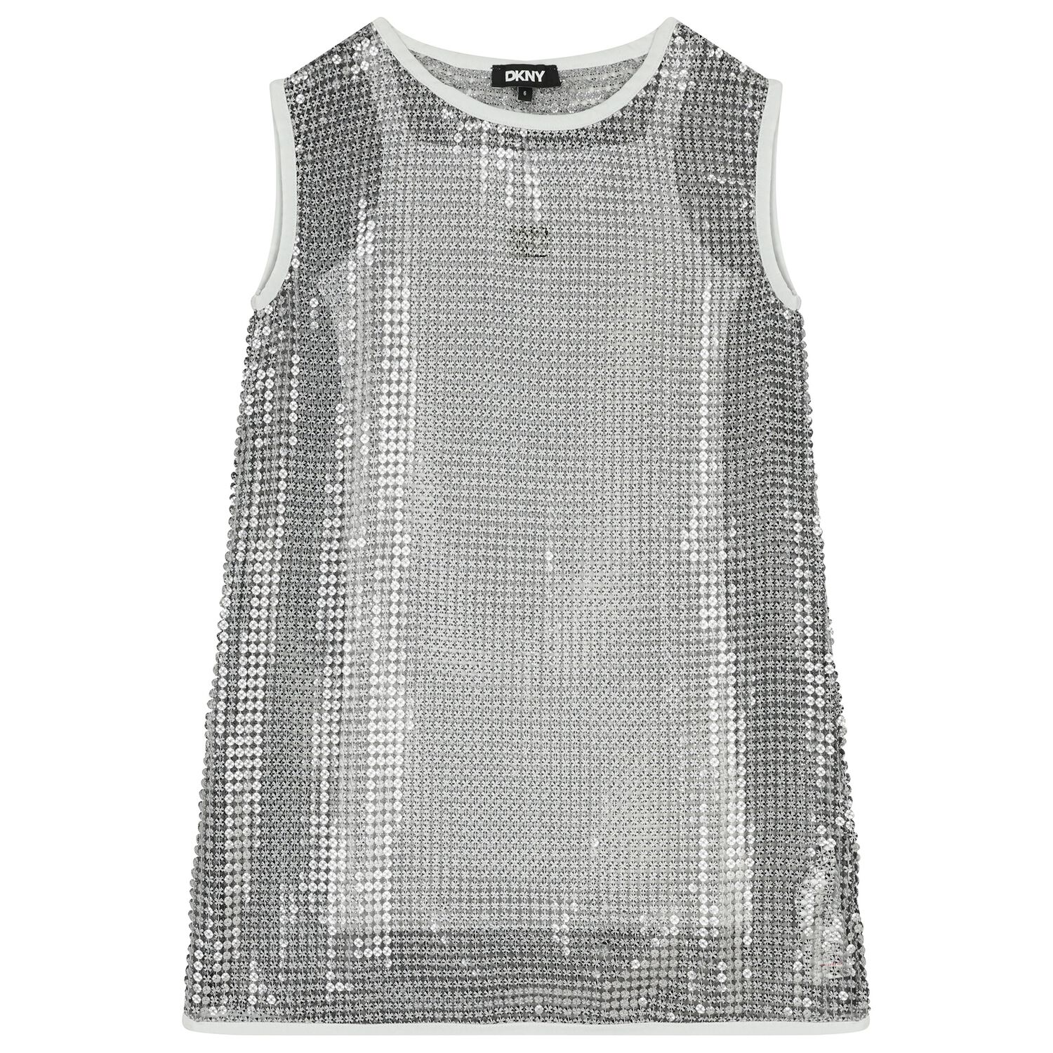 طقم فستان بنات باللون الذهبي والأبيض, 1, hi-res