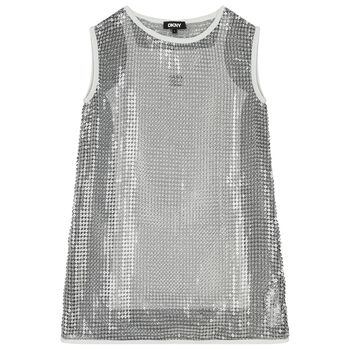 Girls Gold & White Logo Dress Set