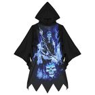 Boys Black Neon Halloween Reaper Costume, 1, hi-res