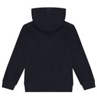 Boys Navy Blue Logo Hooded Top, 1, hi-res