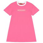 Girls Pink Logo Dress, 2, hi-res