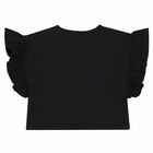 Girls Black Logo T-shirt, 2, hi-res