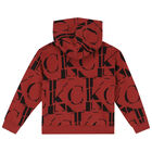 Boys Red Logo Hooded Top, 1, hi-res