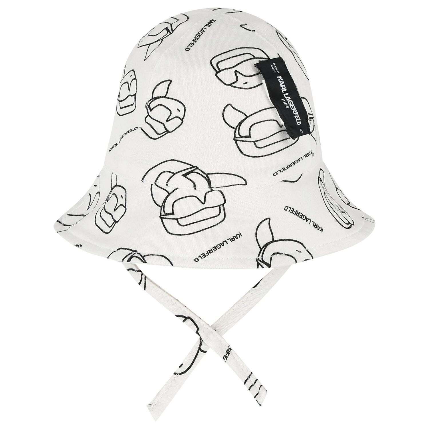 Baby Boys White Logo Reversible Logo Hat, 1, hi-res