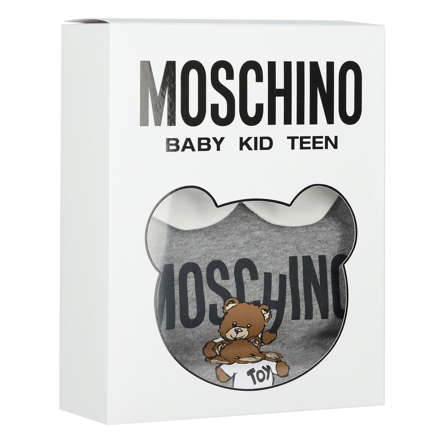 Grey Teddy Bear Logo Babygrow, 1, hi-res