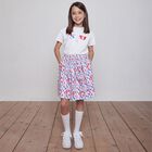 تيشيرت بنات بالشعار باللون الايبض , 1, hi-res