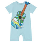 Baby Boys Blue Guitar Romper, 1, hi-res