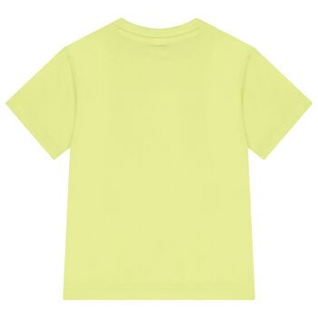 تيشيرت للأولاد بطبعه شاحنه باللون الاخضر الفسفوري 