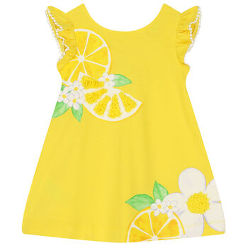 Younger Girls Yellow Lemon Dress