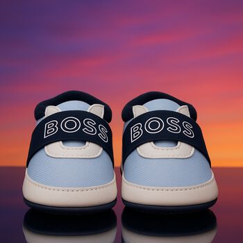 Baby Boys Blue Logo Canvas Pre Walker Shoes