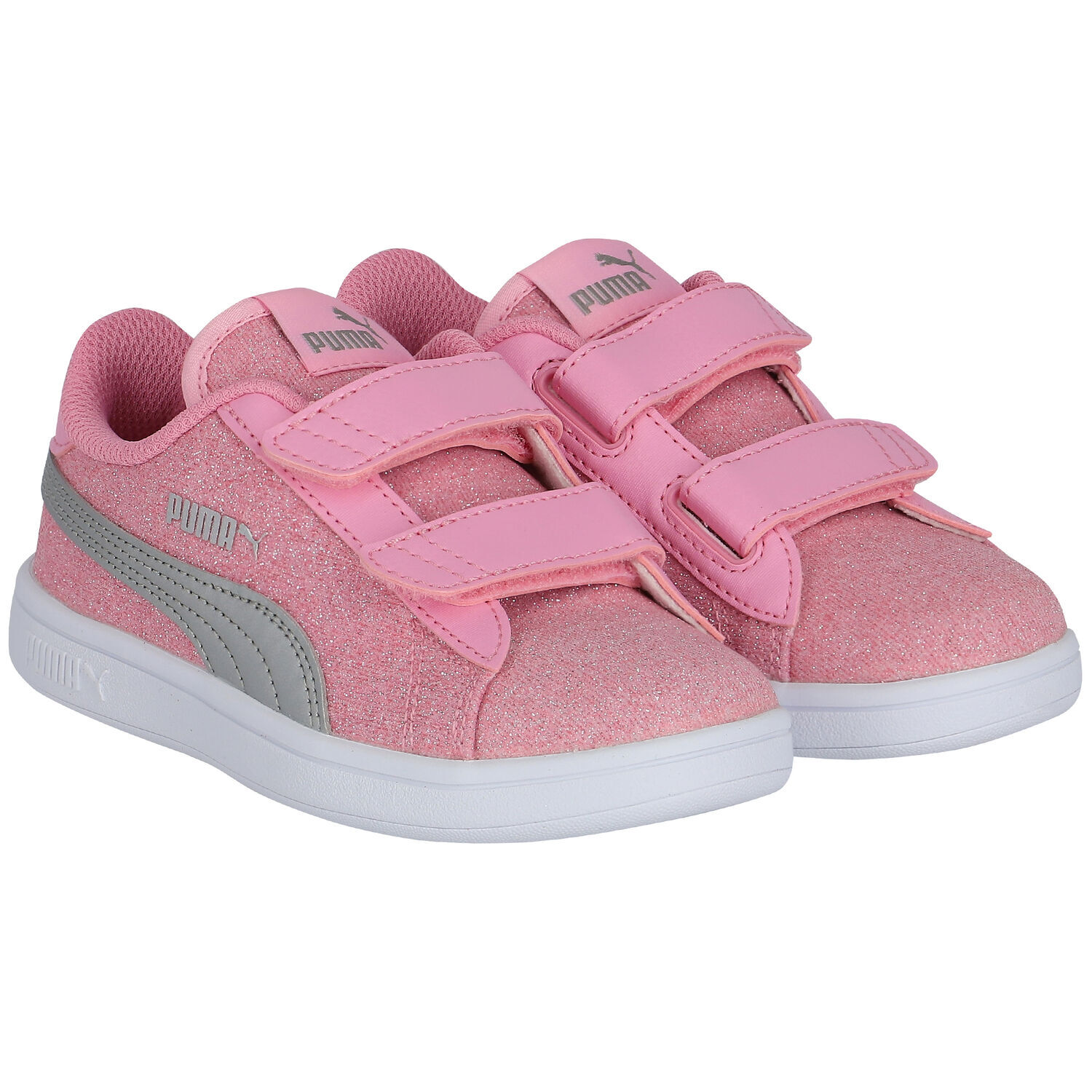 Girls Pink Logo Smash Trainers, 2, hi-res