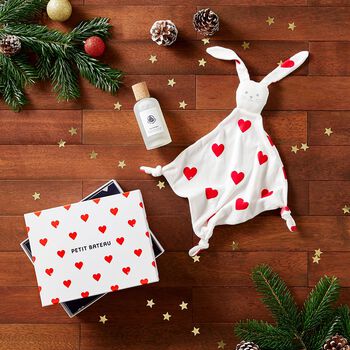 Baby Girls Ivory & Red Heart Babygrow Gift Set