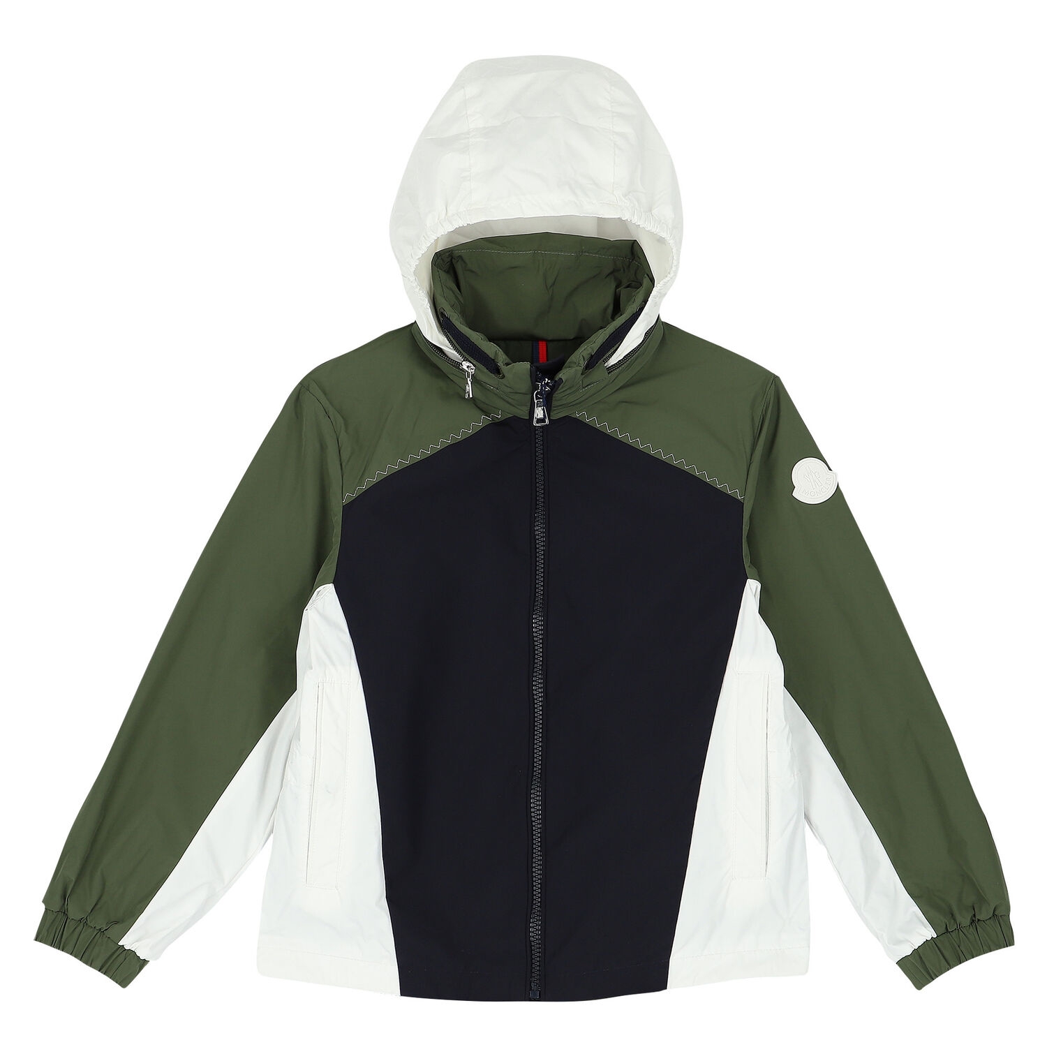 Boys Navy, Khaki & White Logo Jacket, 1, hi-res