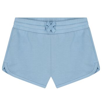 شورت بناتي باللون الأزرق بشعار