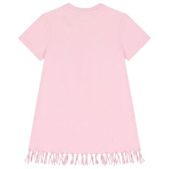 Girls Pink Logo & Bead Fruit Dress