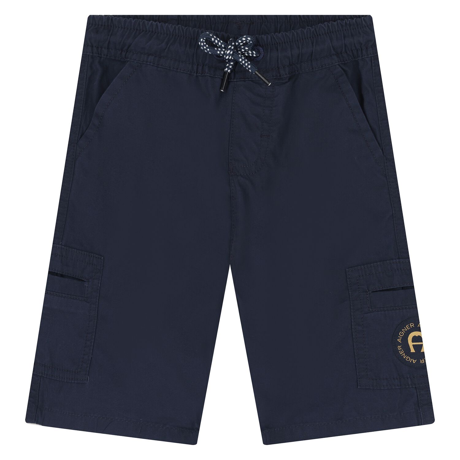 Younger Boys Navy Blue Logo Shorts, 2, hi-res