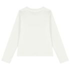 Girls White Logo Long Sleeve Top, 1, hi-res