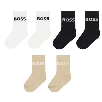 Baby Boys Multi-Coloured Logo Socks ( 3-Pack )