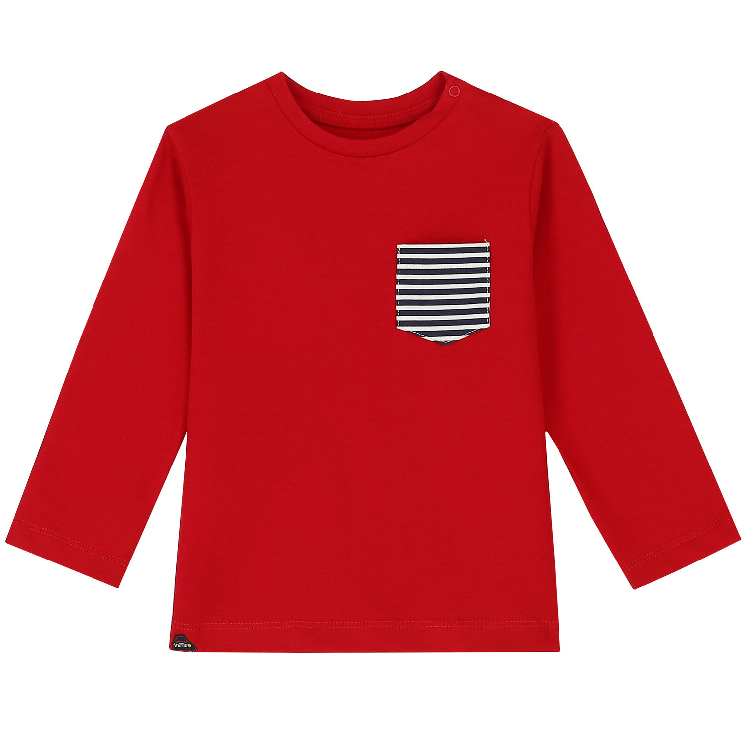 Younger Boys White & Red Long Sleeve Top ( 2-Pack ), 1, hi-res