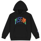 Boys Black Logo Hooded Top, 1, hi-res