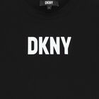 تيشيرت بنات بالشعار باللون الأسود, 1, hi-res