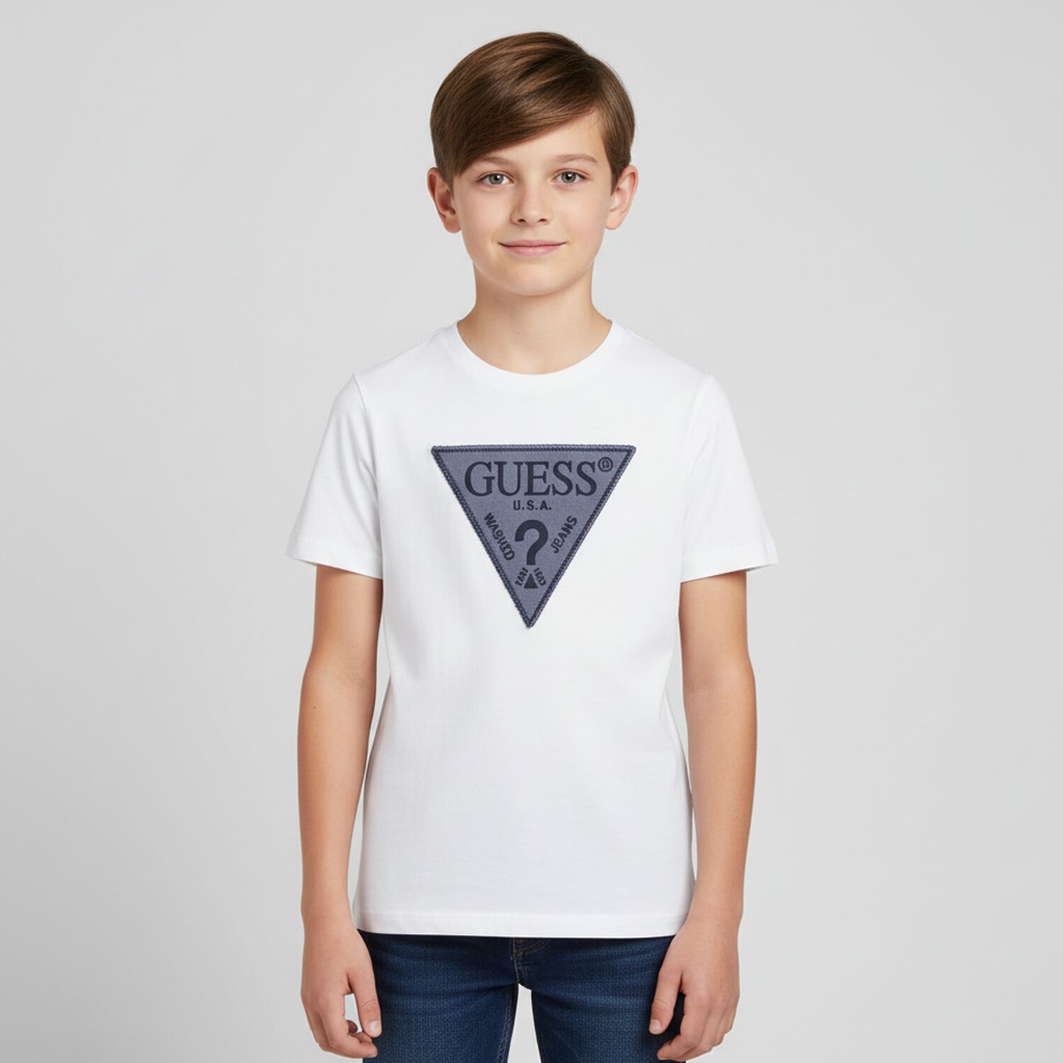 Boys White Logo T-Shirt, 1, hi-res image number null