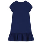 Girls Navy Polo Bear Dress, 1, hi-res