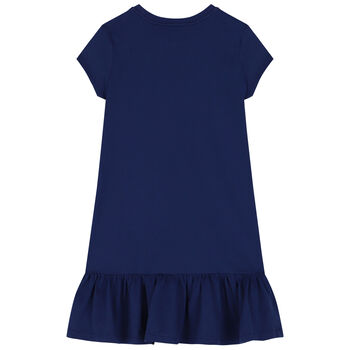 Girls Navy Bear Dress