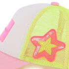 Girls White, Neon Yellow & Pink Logo Cap, 1, hi-res