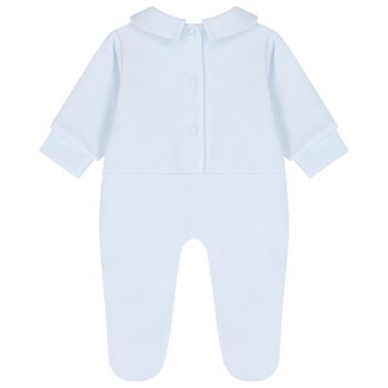 Baby Boys Blue Teddy Bear Babygrow