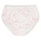 Baby Girls White & Pink Toile de Jouy Dress Set, 1, hi-res