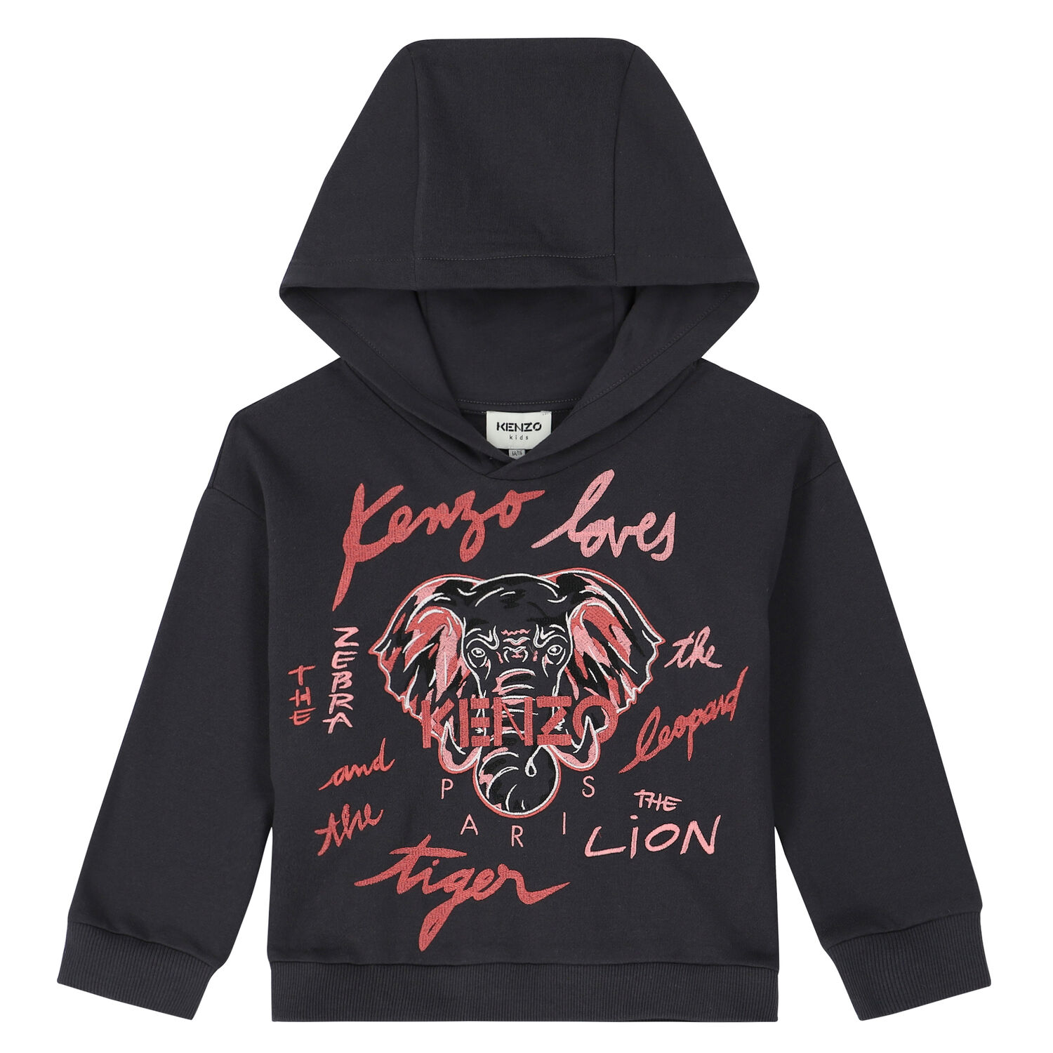 سويت شيرت بالشعار باللون الرمادي للبنات, 1, hi-res