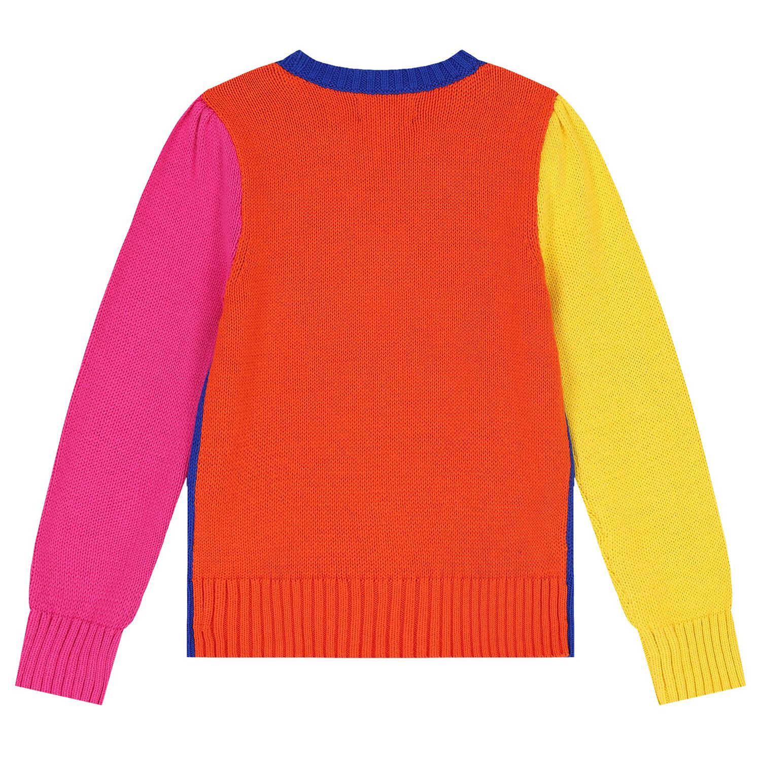 Girls Blue Polo Bear Knitted Top, 1, hi-res