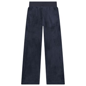 Girls Navy Blue Crystal Embellished Diamant&eacute; Logo Trousers