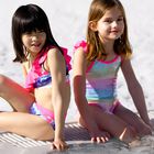 Girls Pink & Blue Ruffled Bikini, 1, hi-res