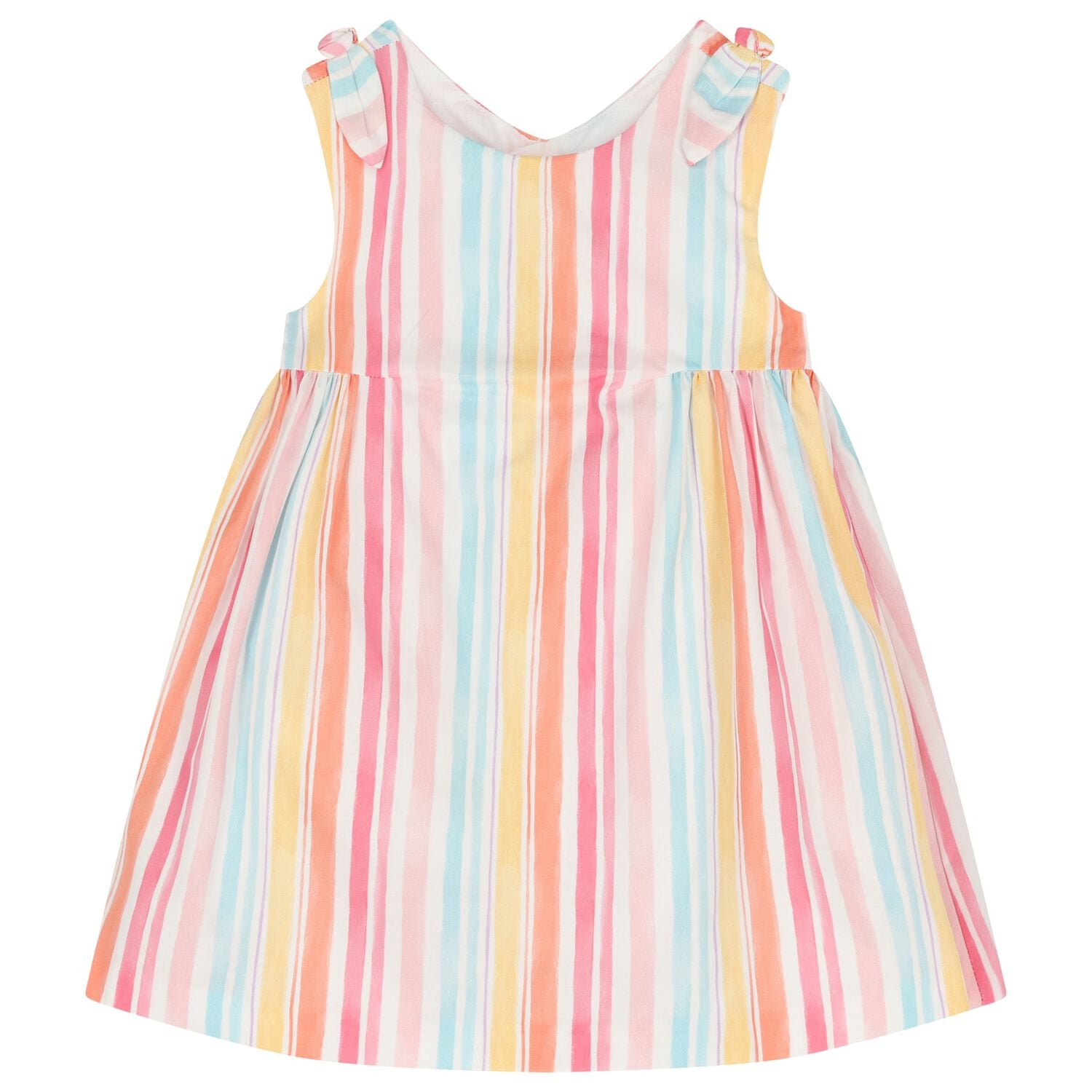 Baby Girls Multi-Coloured Striped Dress, 1, hi-res