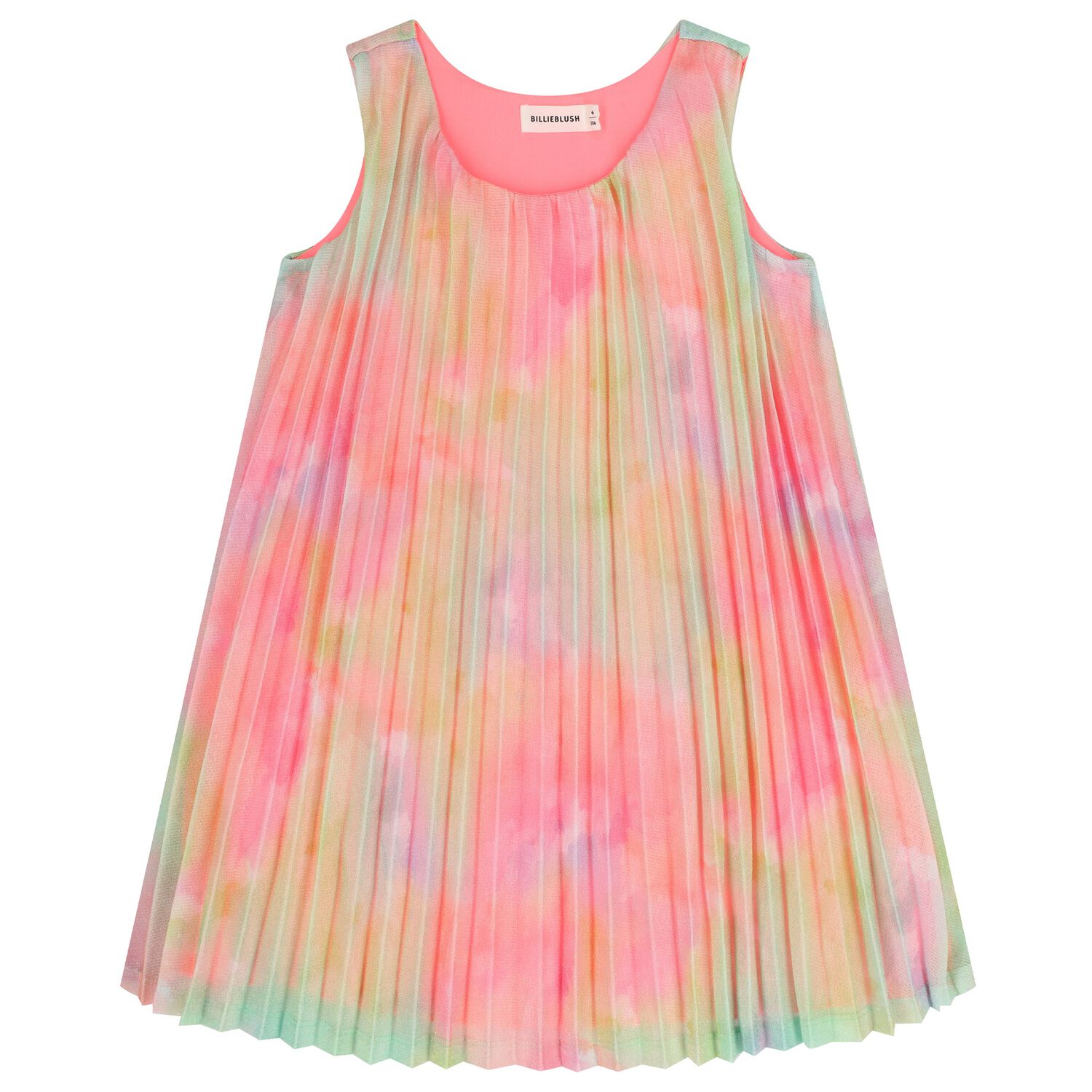 Girls Pink Pleated Dress, 1, hi-res