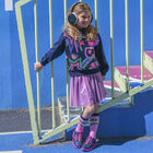 Girls Pink Logo Mesh Skirt, 1, hi-res