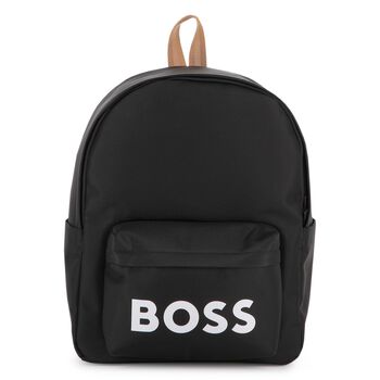 Boys Black Logo Backpack