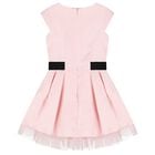 Girls Pink Satin Logo Dress, 1, hi-res